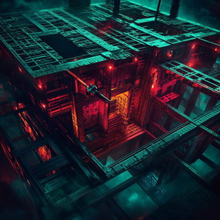 Cream Gaze style, Midjourney V6.1: technical infrastructure blueprint schematics