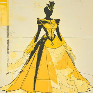 Swellcut style, Midjourney V6.1: haute-couture fashion outfit