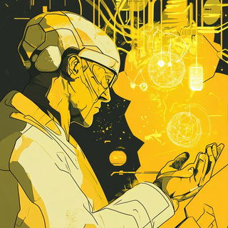 Swellcut style, Midjourney V6.1: editorial illustration for popular scientific magazine cover