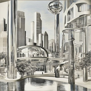 Gargoyle Gearbook style, Midjourney V6.1: megacity with futuristic bioarchitecture