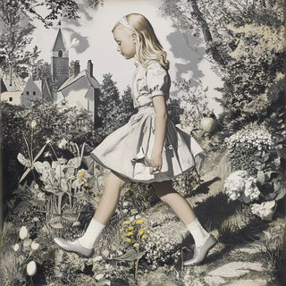 Gargoyle Gearbook style, Midjourney V6.1: retro fairy-tale illustration