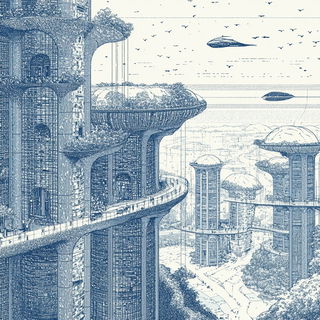 Seafoam Screenwash style, Midjourney V6.1: megacity with futuristic bioarchitecture