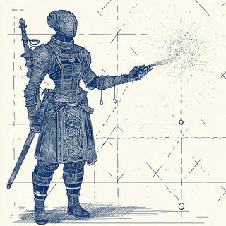 Seafoam Screenwash style, Midjourney V6.1: concept art character design of retropunk steam knight