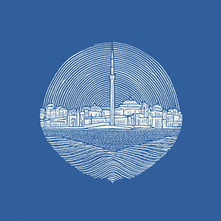 Seafoam Screenwash style, Midjourney V6.1: bold minimalist logo design for Istanbul city municipal services