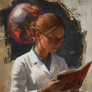 Canalpatch style, Midjourney V6.1: editorial illustration for popular scientific magazine cover