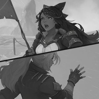 Canalpatch style, Midjourney V6.1: black-and-white manga comic strip