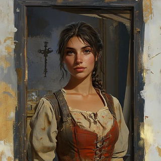 Canalpatch style, Midjourney V6.1: photographic portrait of female protagonist