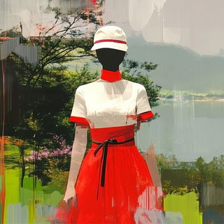 Pyrrole Shadow Cantata style, Midjourney V6.1: haute-couture fashion outfit