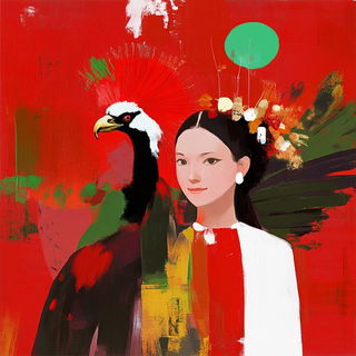Pyrrole Shadow Cantata style, Midjourney V6.1: traditional folk art