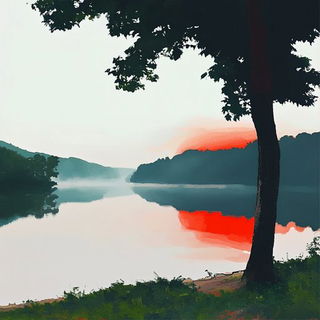 Pyrrole Shadow Cantata style, Midjourney V6.1: realistic landscape photograph of quiet dawn
