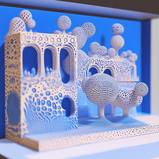 Vapourkin style, Midjourney V6.1: abstract 3D render