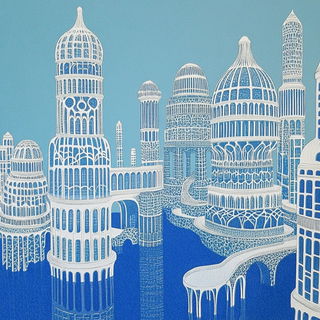Vapourkin style, Midjourney V6.1: megacity with futuristic bioarchitecture