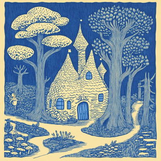 Vapourkin style, Midjourney V6.1: retro fairy-tale illustration