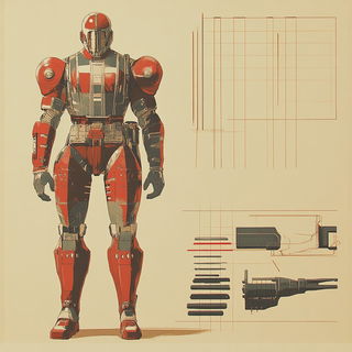 Ribcage Vastlands style, Midjourney V6.1: concept art character design of retropunk steam knight