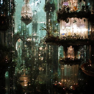 Topographic Carnival style, Midjourney V6.1: megacity with futuristic bioarchitecture