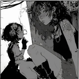 Topographic Carnival style, Midjourney V6.1: black-and-white manga comic strip