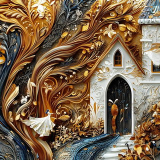 Lyrid Cascade style, Midjourney V6.1: retro fairy-tale illustration