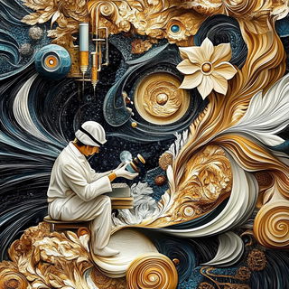 Lyrid Cascade style, Midjourney V6.1: editorial illustration for popular scientific magazine cover