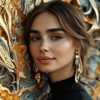 Lyrid Cascade style, Midjourney V6.1: photographic portrait of female protagonist