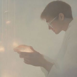 Pyrochromism style, Midjourney V6.1: editorial illustration for popular scientific magazine cover