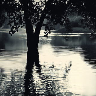 Portalneedle style, Midjourney V6.1: realistic landscape photograph of quiet dawn