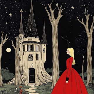 Oroboros Brocade style, Midjourney V6.1: retro fairy-tale illustration