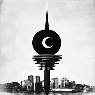 Afterglow Monoliths style, Midjourney V6.1: bold minimalist logo design for Istanbul city municipal services