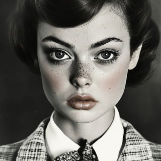 Afterglow Monoliths style, Midjourney V6.1: photographic portrait of female protagonist