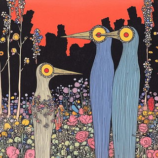 Jewelink Vignettism style, Midjourney V6.1: traditional folk art