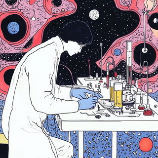 Jewelink Vignettism style, Midjourney V6.1: editorial illustration for popular scientific magazine cover