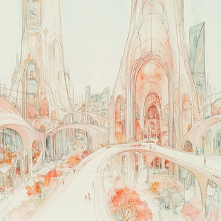 Erosion Fablework style, Midjourney V6.1: megacity with futuristic bioarchitecture