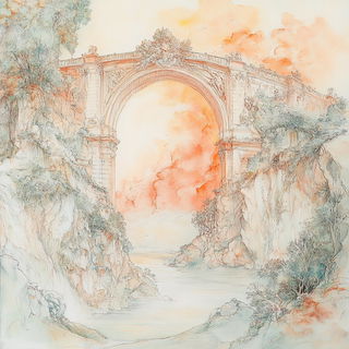 Erosion Fablework style, Midjourney V6.1: classical 18th-century oil painting