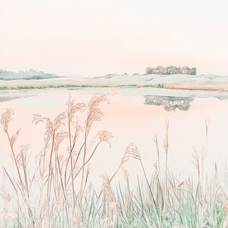 Erosion Fablework style, Midjourney V6.1: realistic landscape photograph of quiet dawn