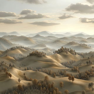 Marinerocurlic style, Midjourney V6.1: realistic landscape photograph of quiet dawn