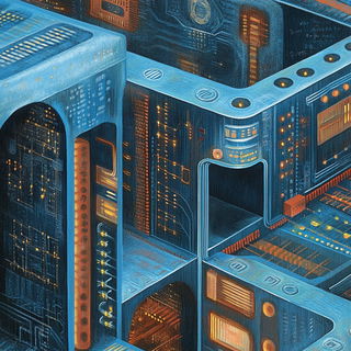 Port Verdant style, Midjourney V6.1: technical infrastructure blueprint schematics