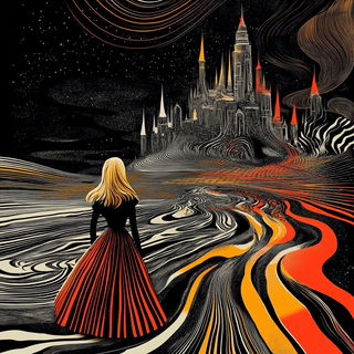Chiaroscuro Masquerade style, Midjourney V6.1: retro fairy-tale illustration