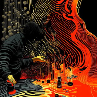 Chiaroscuro Masquerade style, Midjourney V6.1: editorial illustration for popular scientific magazine cover