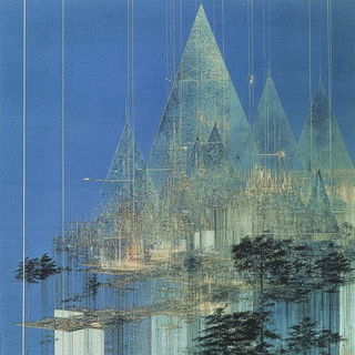 Vitrified Wildling style, Midjourney V6.1: megacity with futuristic bioarchitecture