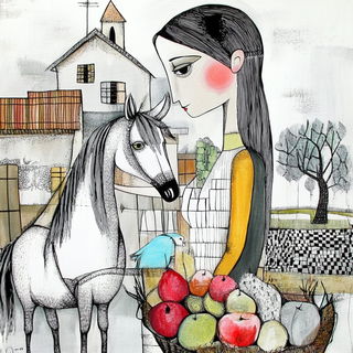 Inkbeam Tapestry style, Midjourney V6.1: traditional folk art