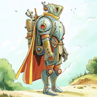Neon Biocollage style, Midjourney V6.1: concept art character design of retropunk steam knight