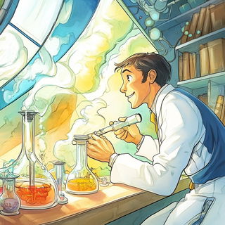 Neon Biocollage style, Midjourney V6.1: editorial illustration for popular scientific magazine cover