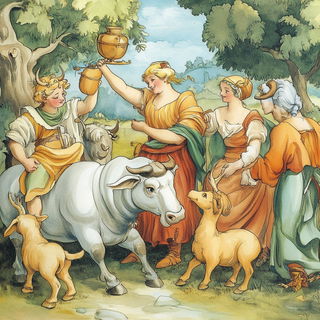 Neon Biocollage style, Midjourney V6.1: classical 18th-century oil painting