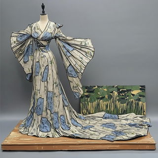 Inkshadow style, Midjourney V6.1: haute-couture fashion outfit