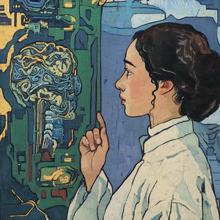 Inkshadow style, Midjourney V6.1: editorial illustration for popular scientific magazine cover