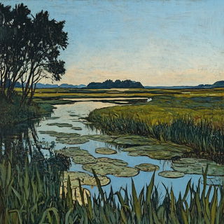 Inkshadow style, Midjourney V6.1: realistic landscape photograph of quiet dawn
