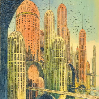 Virelith style, Midjourney V6.1: megacity with futuristic bioarchitecture