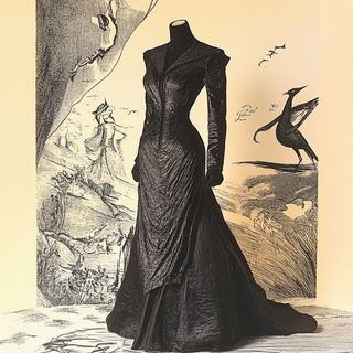Virelith style, Midjourney V6.1: haute-couture fashion outfit