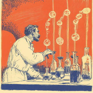 Virelith style, Midjourney V6.1: editorial illustration for popular scientific magazine cover