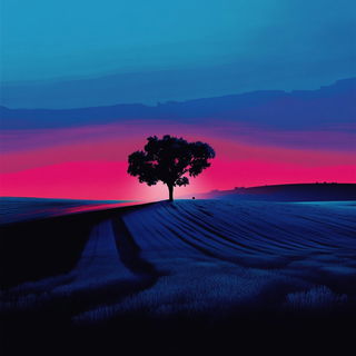 Celcut Terraforma style, Midjourney V6.1: realistic landscape photograph of quiet dawn