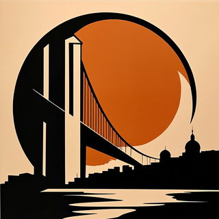 Smelted Spectacle style, Midjourney V6.1: bold minimalist logo design for Istanbul city municipal services